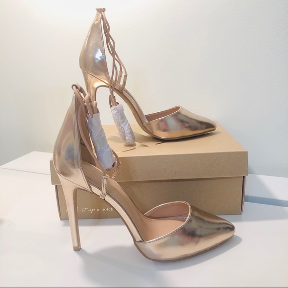 gold wrap around heels